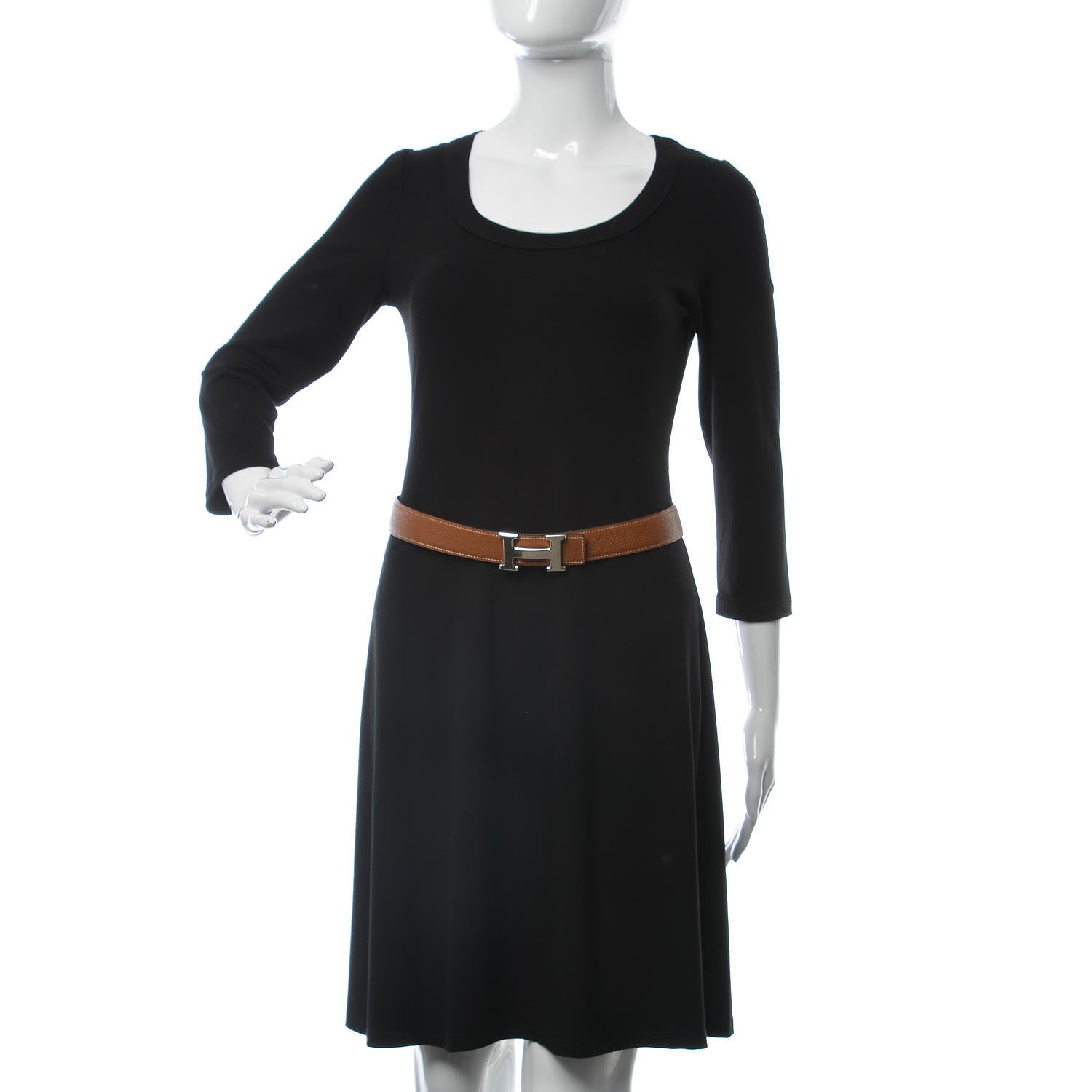 Hermes Box Togo 32mm H Belt 80 Black Gold 2 of 8