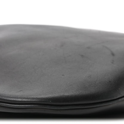 Saint Laurent Smooth Calfskin Paris VII Large Flat Hobo Black 10 of 11