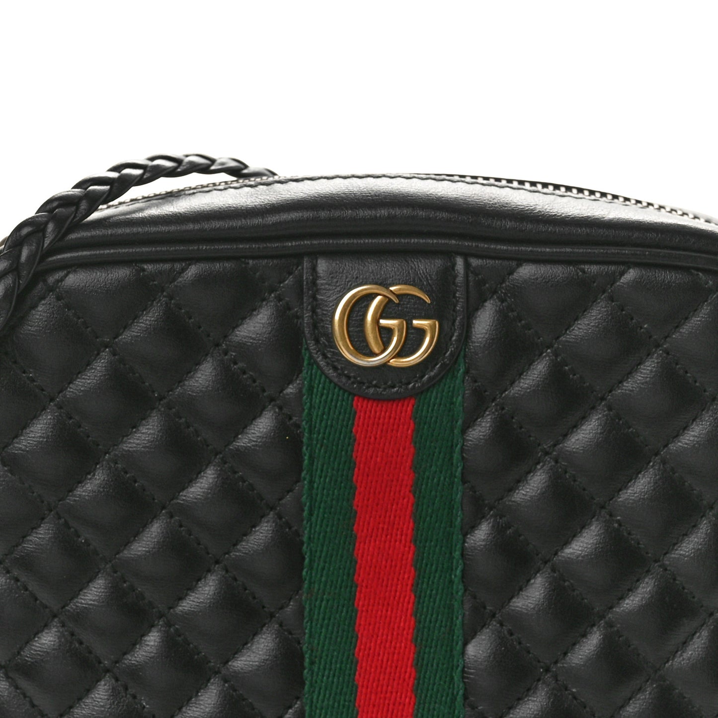 Calfskin Trapuntata Web Mini GG Shoulder Bag Black