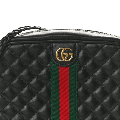 Gucci Calfskin Trapuntata Web Mini GG Shoulder Bag Black 9 of 11