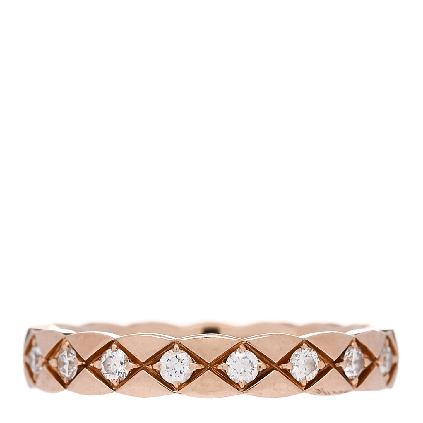 18K Beige Gold Diamond Mini Coco Crush Ring 51 5.75