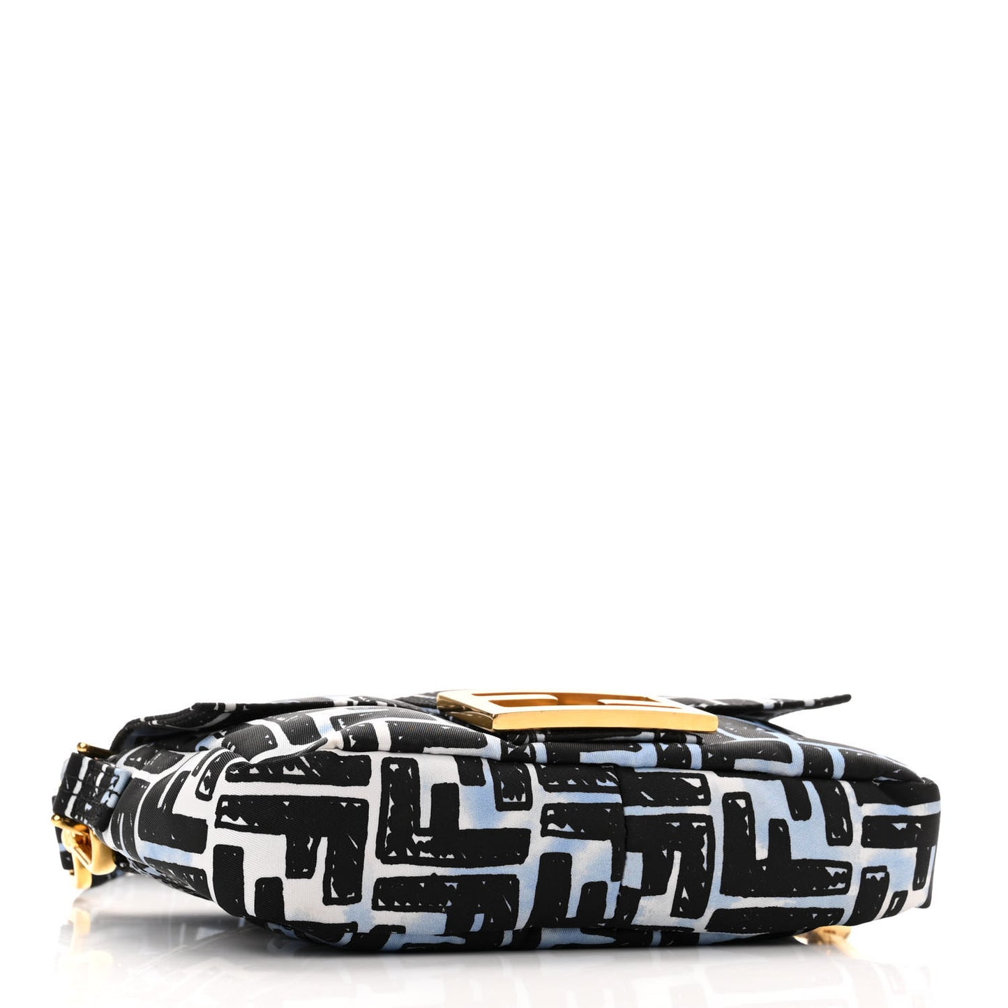 X JOSHUA VIDES Nylon FF Cloudy Mini Belt Baguette Bag White Celeste Black