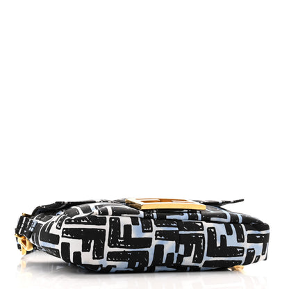 Fendi X JOSHUA VIDES Nylon FF Cloudy Mini Belt Baguette Bag White Celeste Black 4 of 9