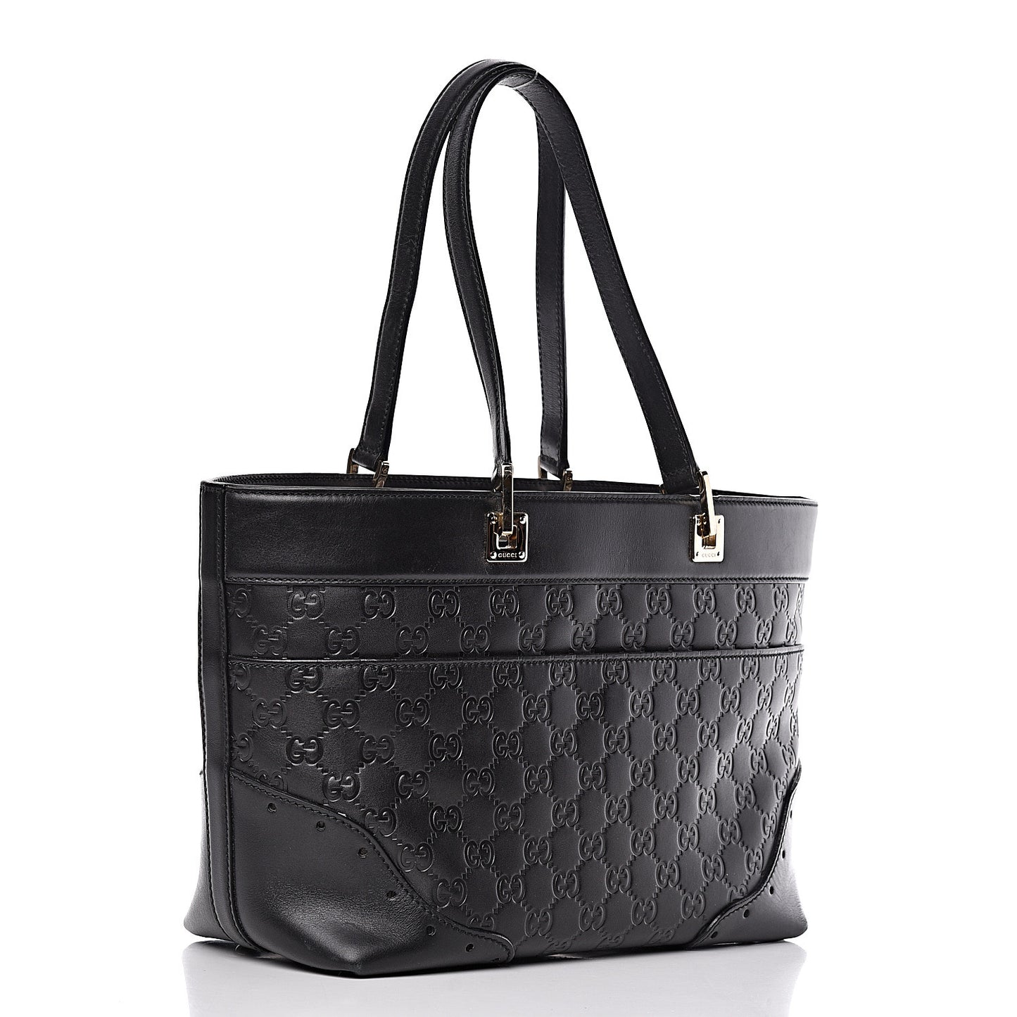 Guccissima Large Punch Tote Black