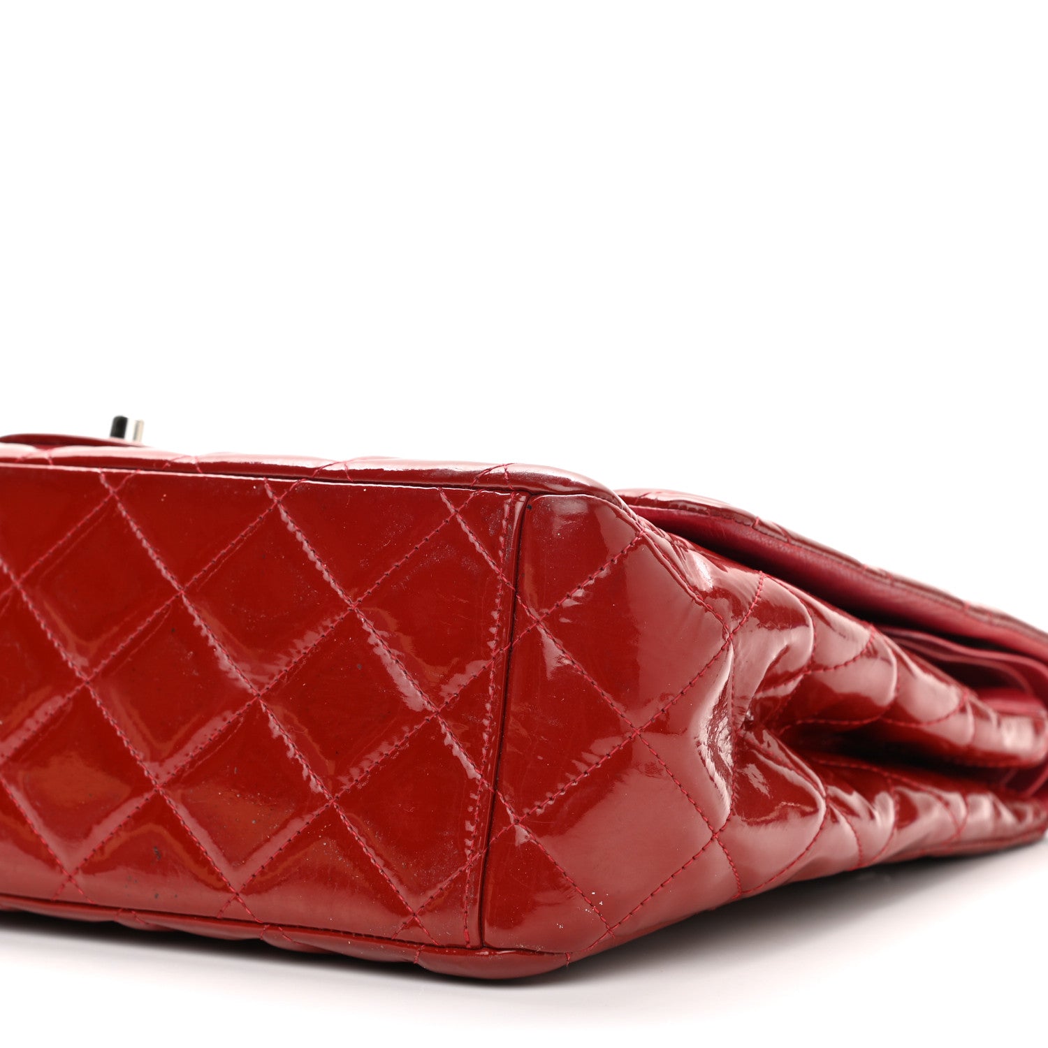 Chanel Patent Quilted Maxi Double Flap Red 10 of 16