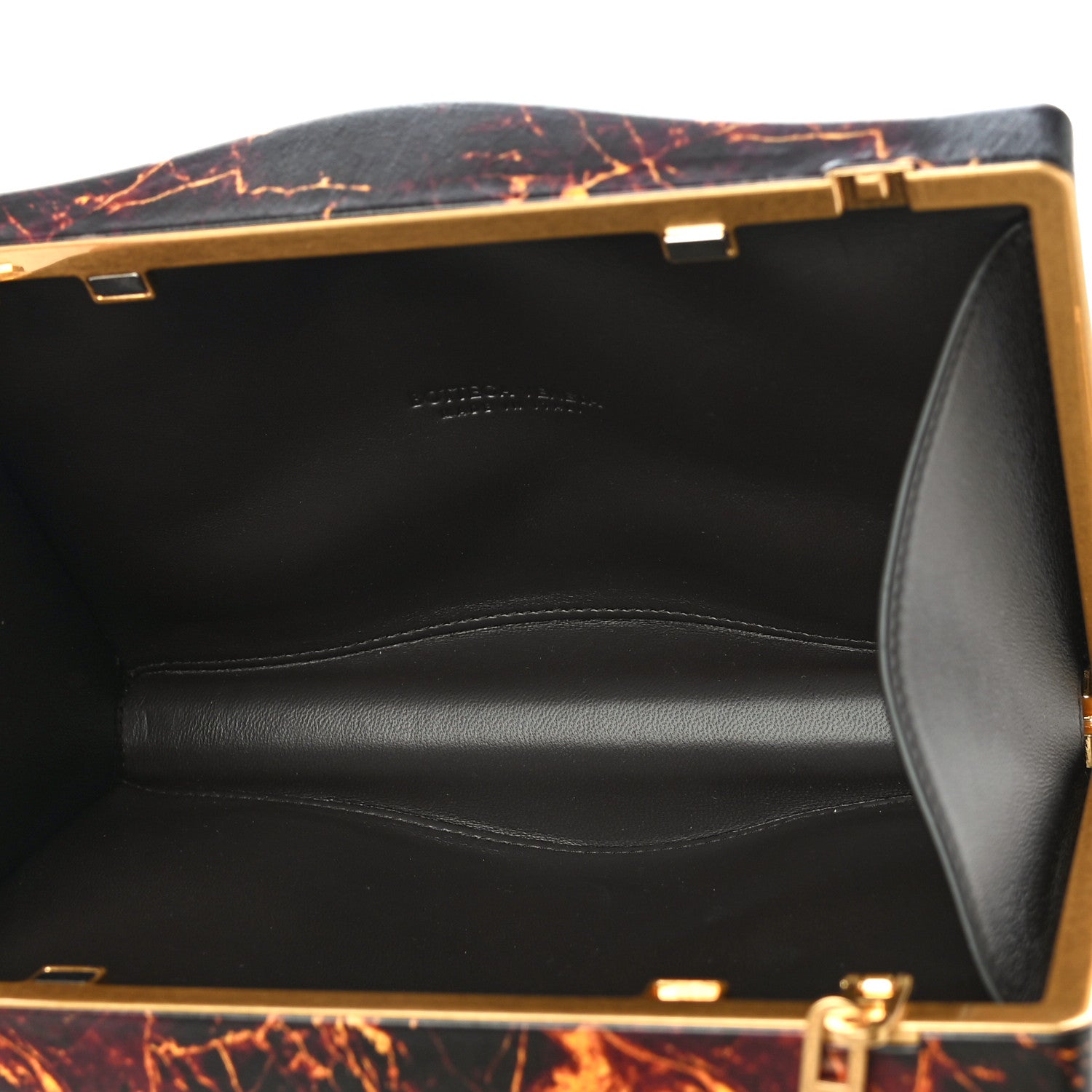 Bottega Veneta Spazzolato Calfskin Chain Clutch Gold Marble 5 of 9