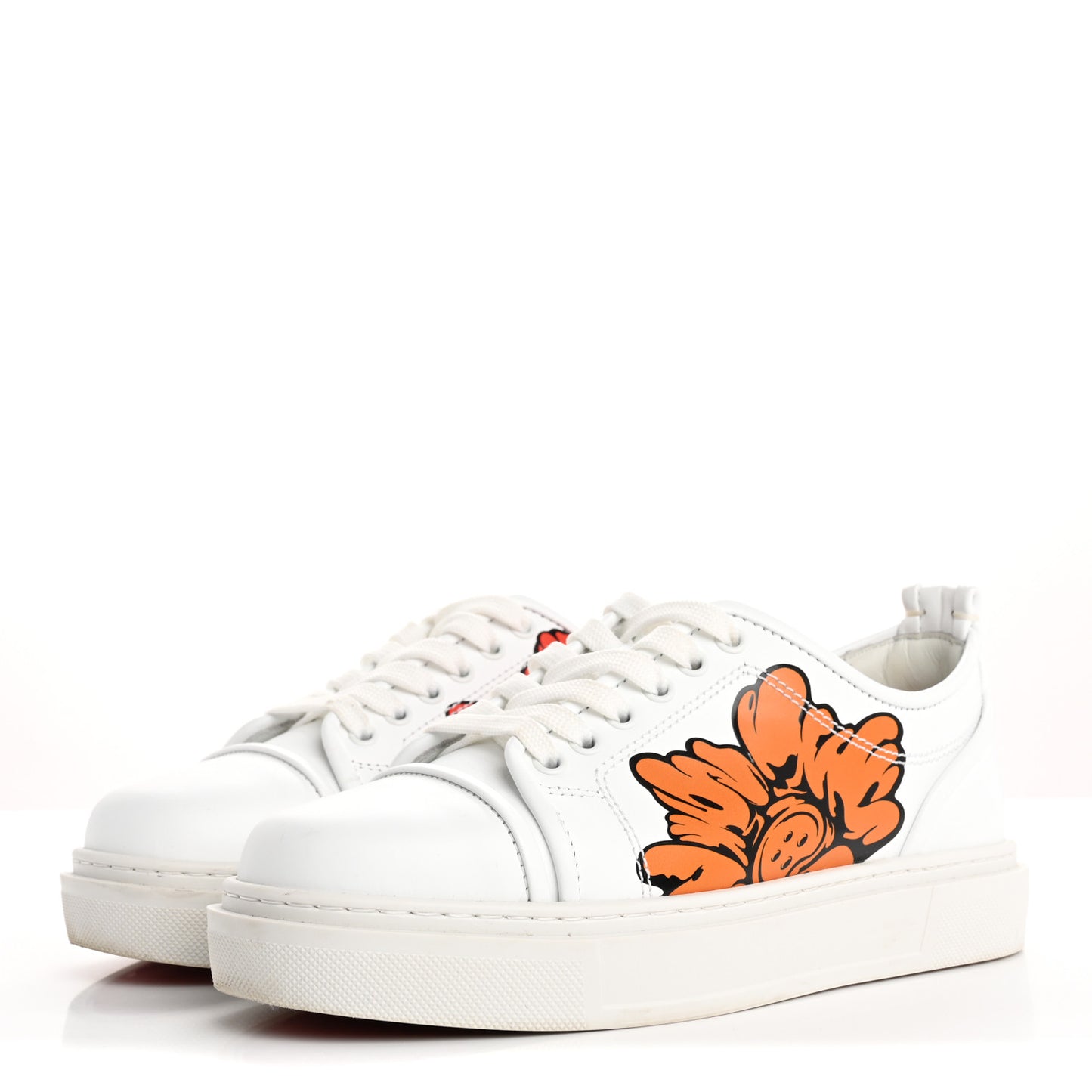 x Shun Sudo Adolon Junior Button Flower Low Top Sneaker 38.5 White Multicolor