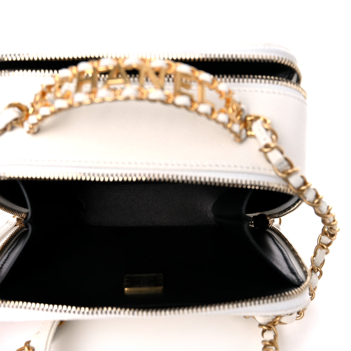 Caviar Quilted Mini Pick Me Up Vanity Case White