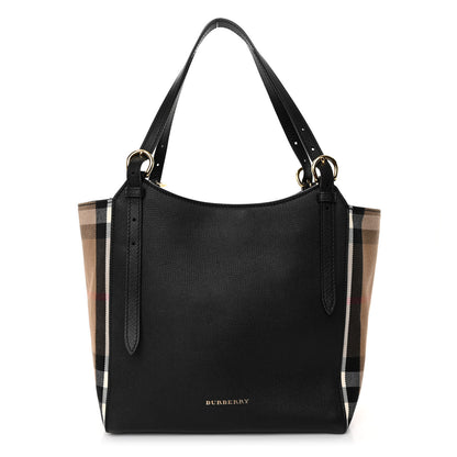 Burberry Grainy Calfskin House Check Small Canterbury Black 1 of 10