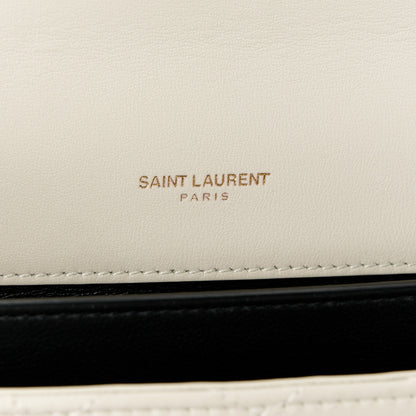 Saint Laurent Lambskin Quilted Medium Monogram Shoulder Bag Crema Soft 7 of 12