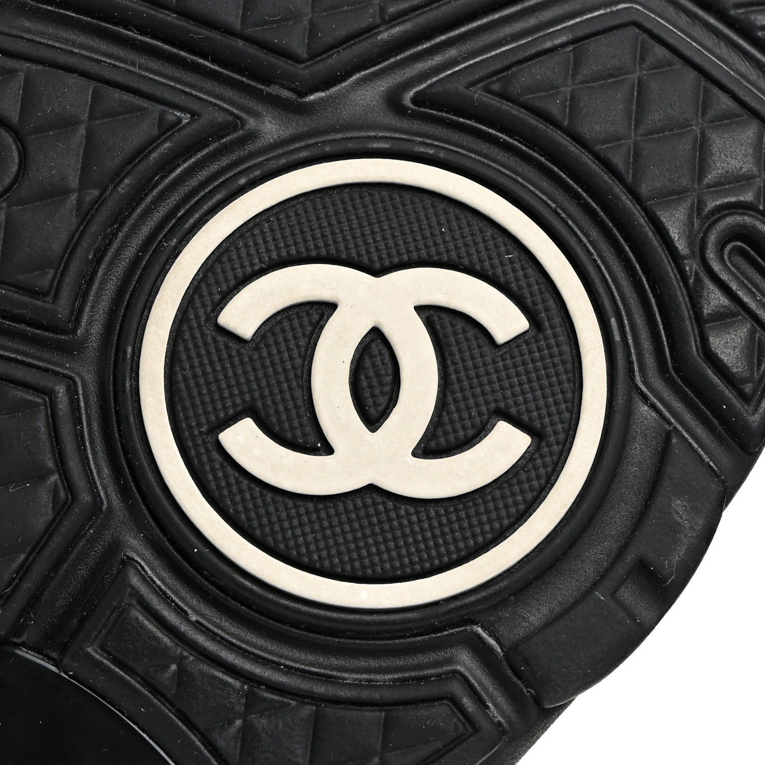 Chanel Mesh Suede Grained Calfskin Womens CC Sneakers 38 Black White 8 of 9
