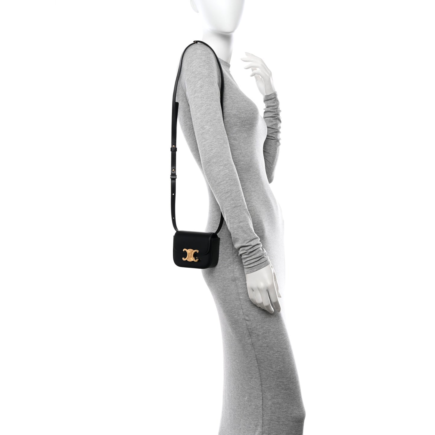 Shiny Calfskin Mini Triomphe Black