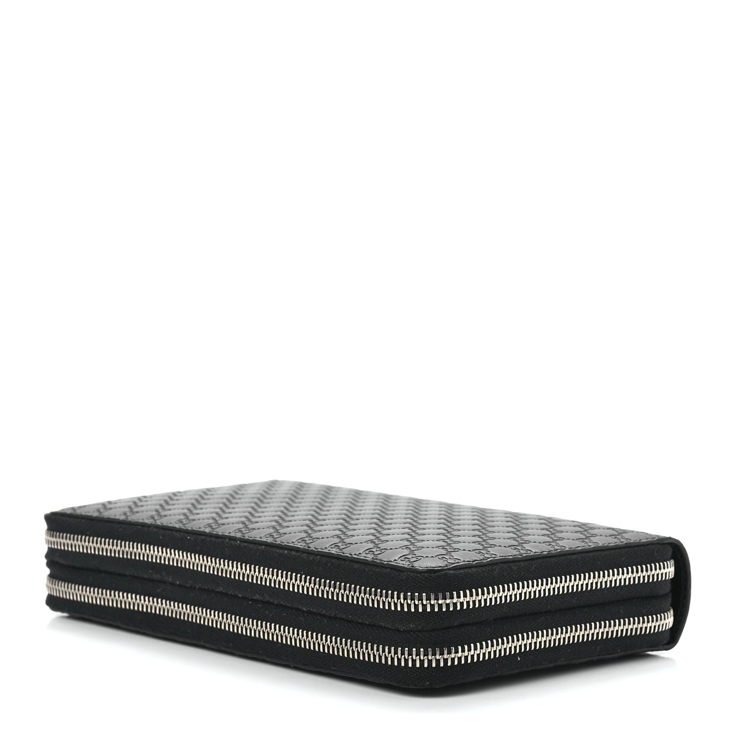 Soft Microguccissima Zip Around Top Handle Travel Wallet Carbon