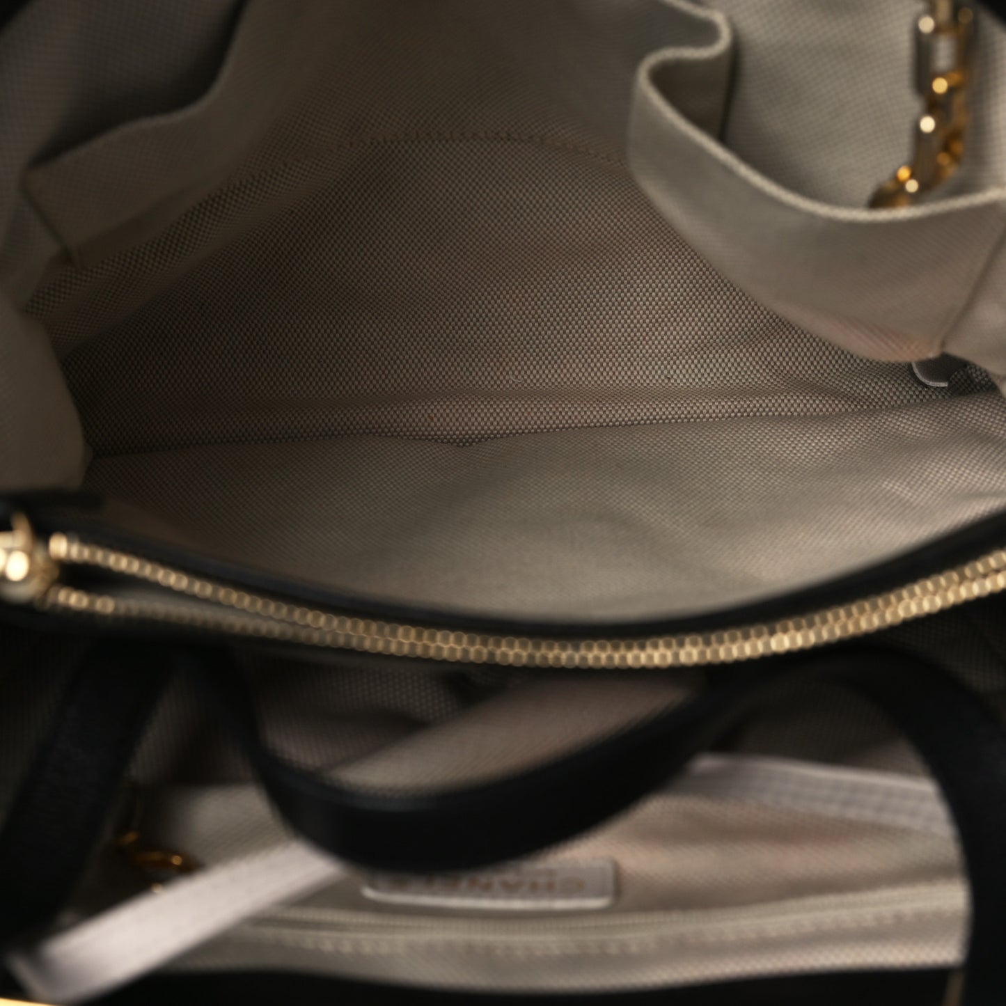 Calfskin Quilted Large Retro Chain Tote Black