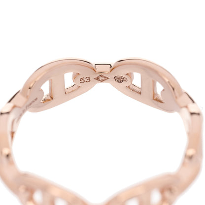 Hermes 18K Rose Gold PM Chaine d'Ancre Enchainee Ring 53 6.5 6 of 7