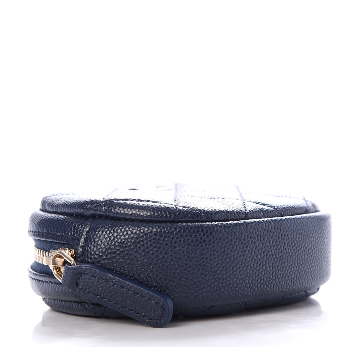 Caviar Quilted Zip Around Classic Coin Purse Navy Blue