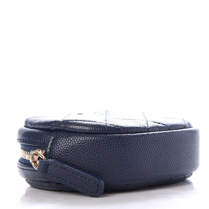 Chanel Caviar Quilted Zip Around Classic Coin Purse Navy Blue 4 of 8