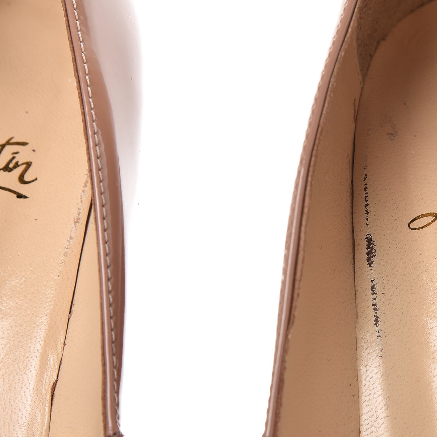 Christian Louboutin Patent Fetish Peep 150 Platform Pumps 38 Nude 13 of 17