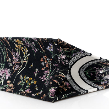 Christian Dior Canvas Embroidered Medium Herbarium Book Tote Black Multicolor 10 of 11