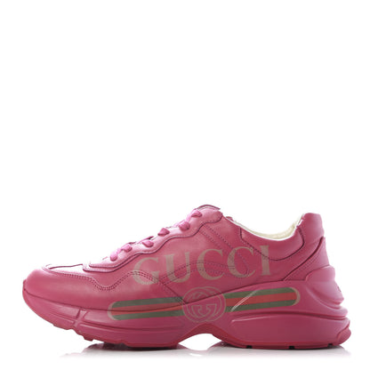 Gucci Calfskin Logo Mens Rhyton Sneakers 7 Box Pink 1 of 8