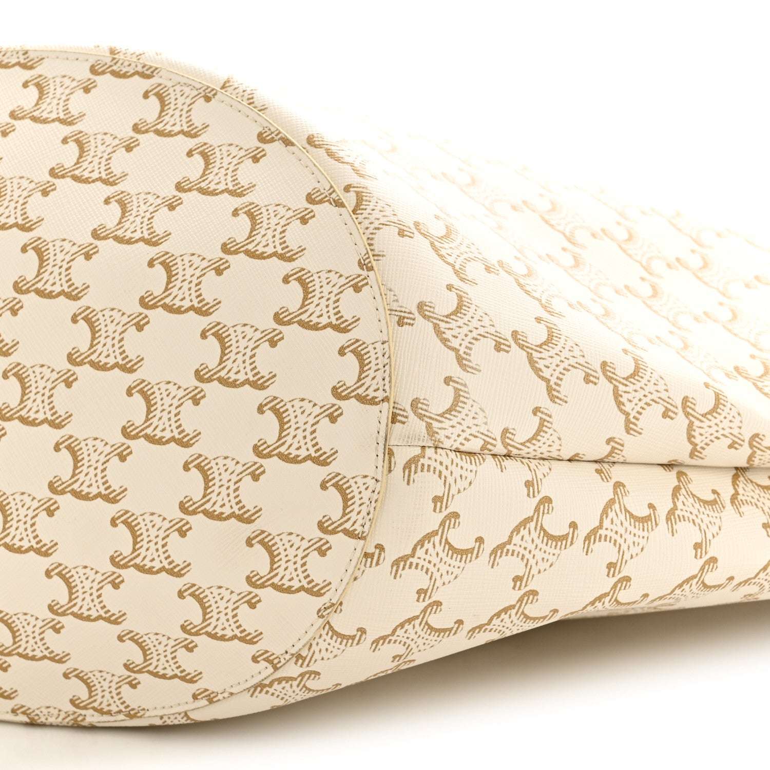 Celine Calfskin Canvas Triomphe Large Couffin White 10 of 10