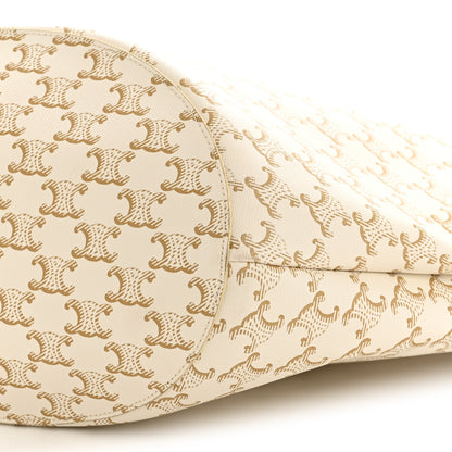 Celine Calfskin Canvas Triomphe Large Couffin White 10 of 10
