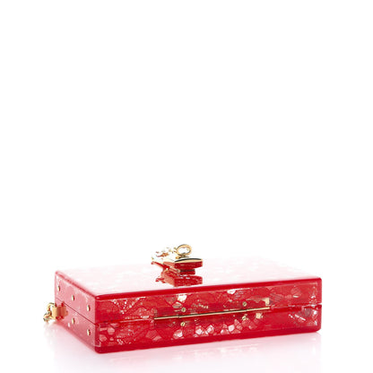 Dolce & Gabbana Plexiglass Lace Dolce Box Clutch Red 5 of 7