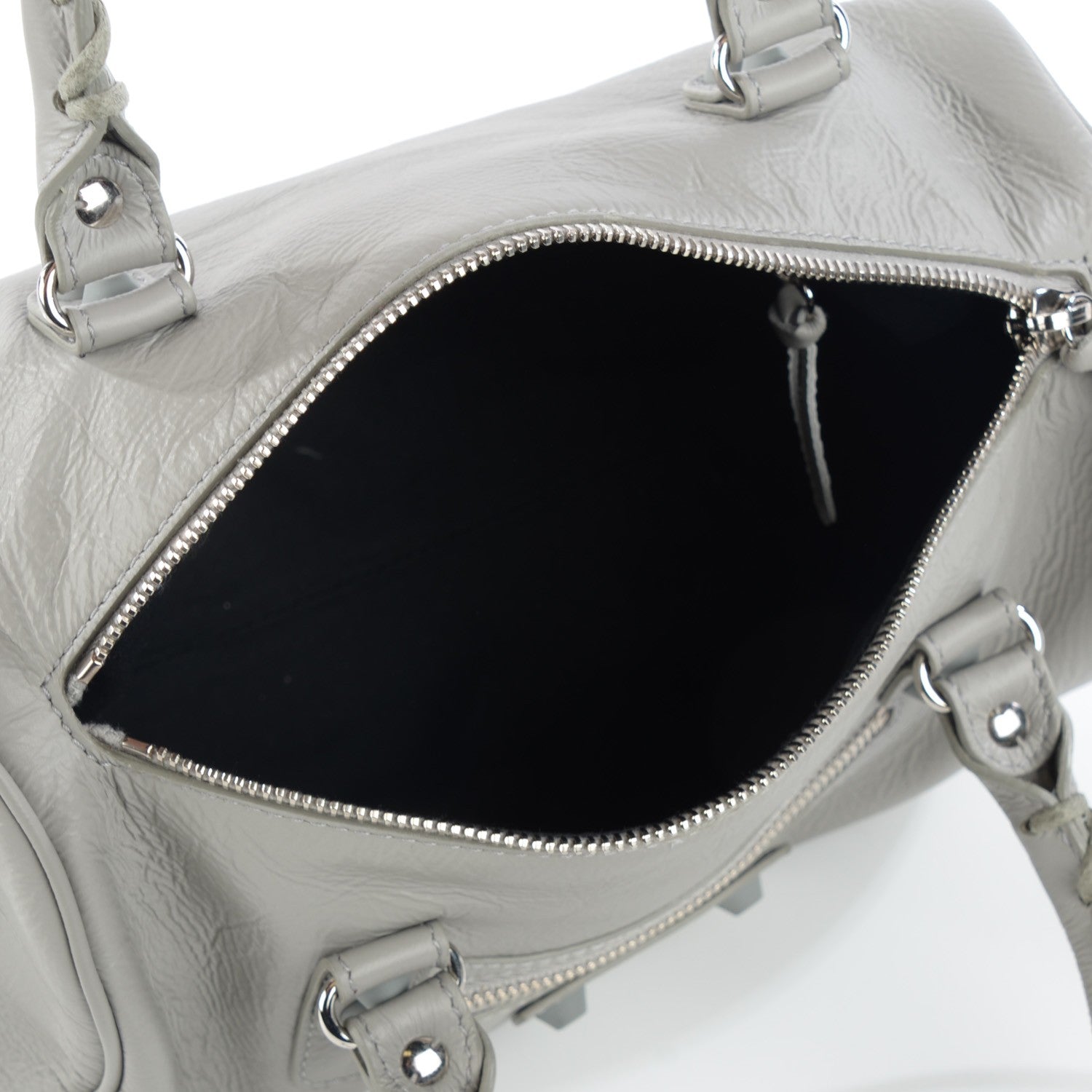 Balenciaga Matte Goatskin Rubber Covered Classic Hardware Mini Twiggy Gris Glace 9 of 9