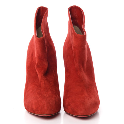 Christian Louboutin Veau Velours Ankle Boots 36 Carmin 2 of 9