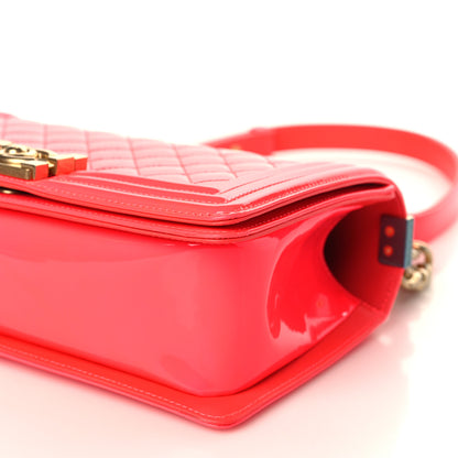 Chanel Patent Quilted Medium Boy Flap Pink 9 of 9