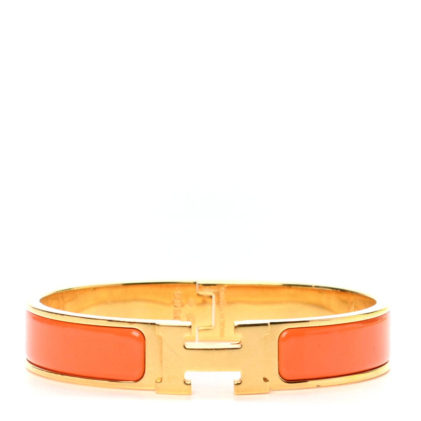 Enamel Narrow Clic Clac H Bracelet GM Orange