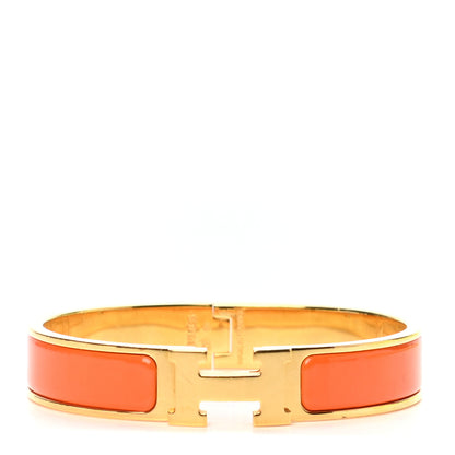 Hermes Enamel Narrow Clic Clac H Bracelet GM Orange 1 of 5