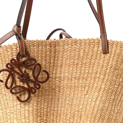 Loewe Calfskin Raffia Paulas Ibiza Small Basket Tote Bag Natural Pecan 7 of 9