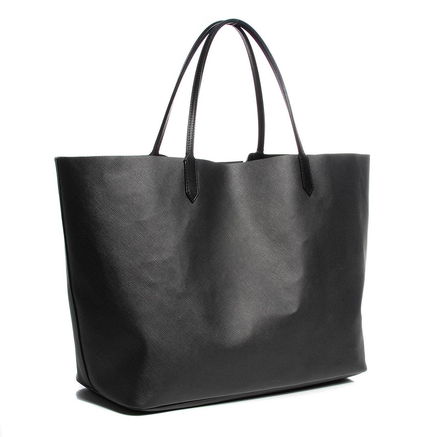 Textured Coated Canvas Rottweiler Pint Large Antigona Tote Black