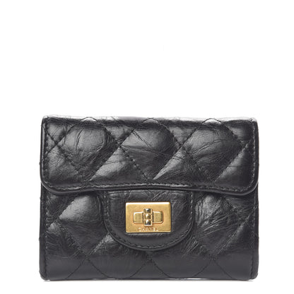 Chanel Aged Calfskin Quilted Reissue Flap Card Holder Black 1 of 9