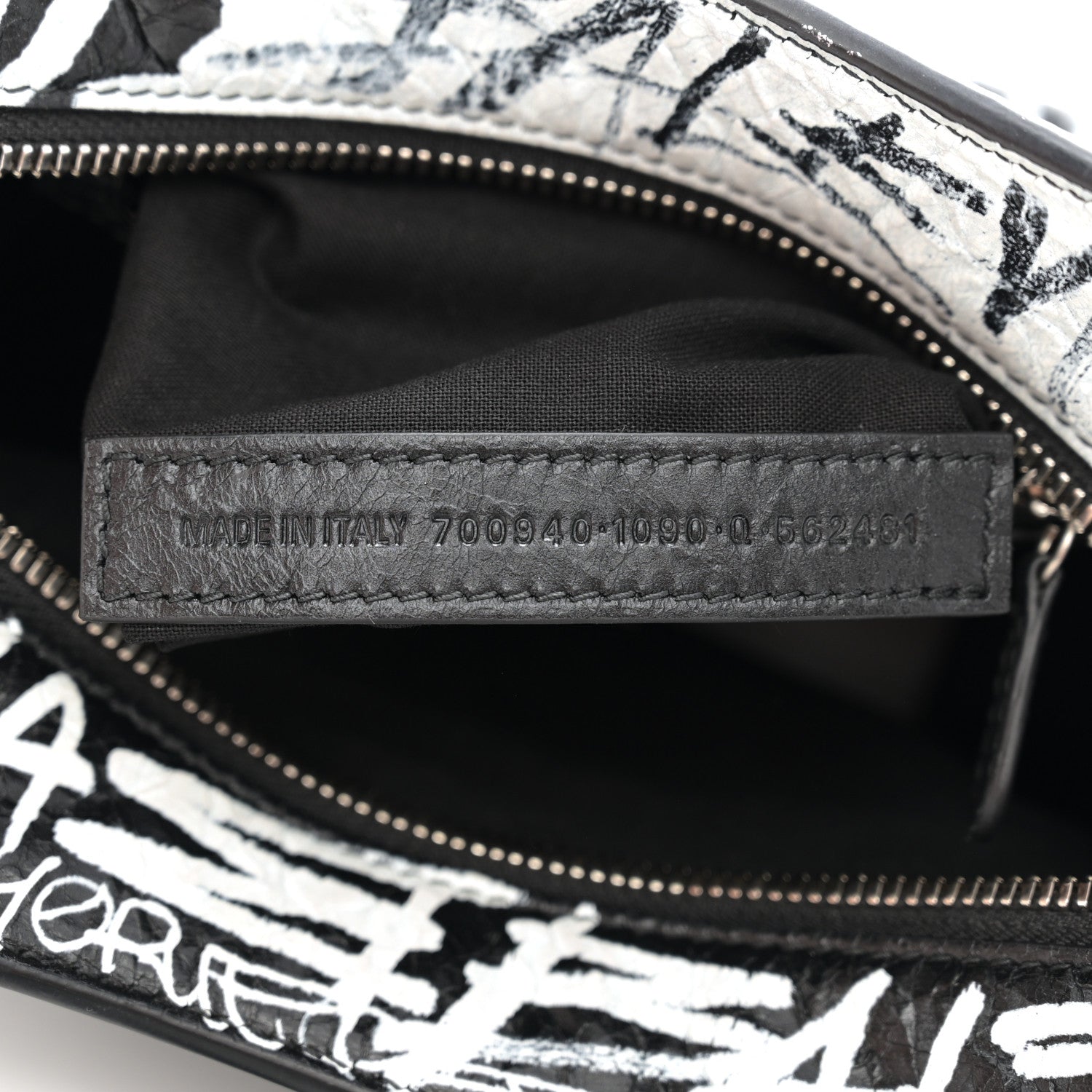 Balenciaga Agneau Arena Graffiti Neo Cagole Handbag XS Black White 7 of 9