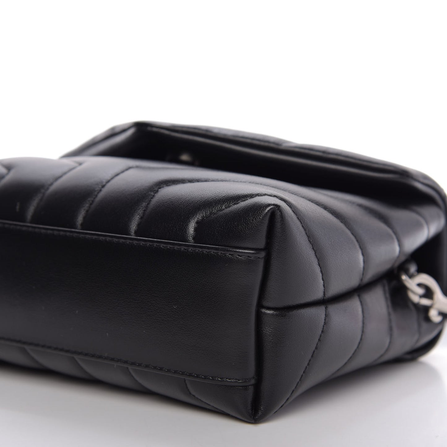 Calfskin Y Quilted Monogram Toy Loulou Crossbody Bag Black