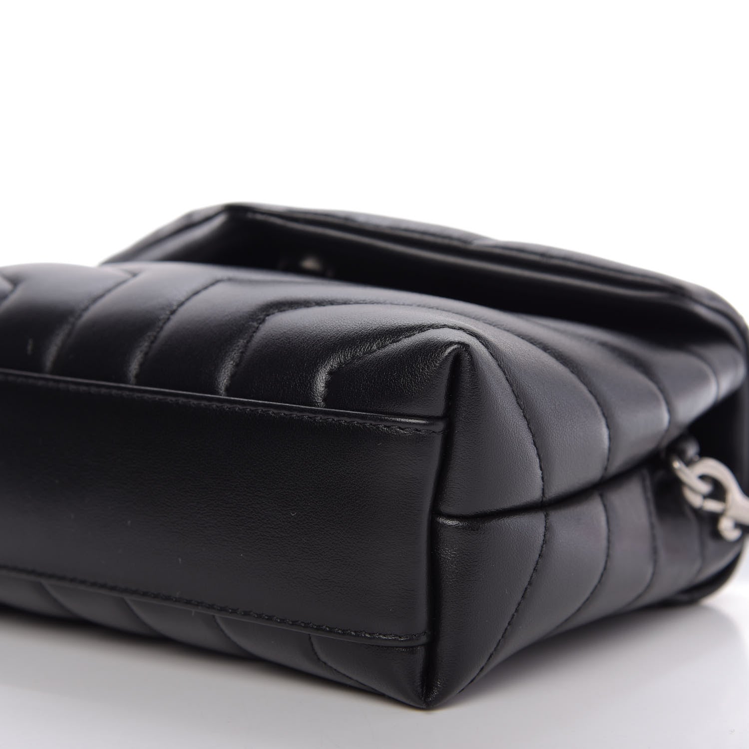 Saint Laurent Calfskin Y Quilted Monogram Toy Loulou Crossbody Bag Black 7 of 11
