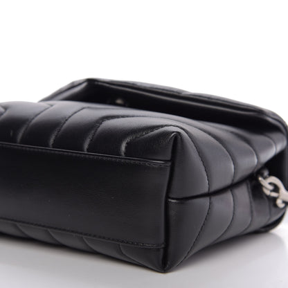Saint Laurent Calfskin Y Quilted Monogram Toy Loulou Crossbody Bag Black 7 of 11