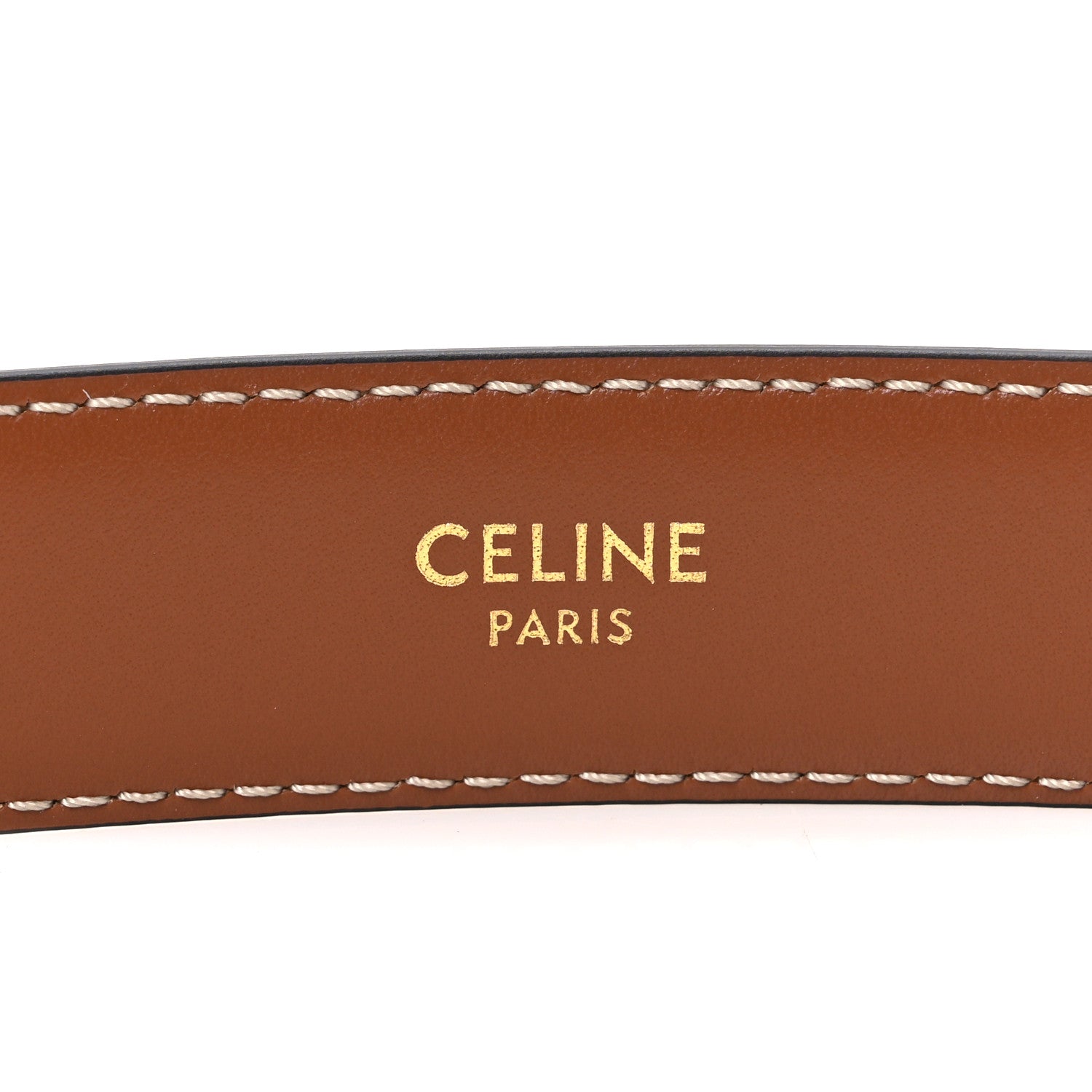Celine Box Calfskin Medium 25mm Triomphe Belt 85 34 Tan 5 of 6