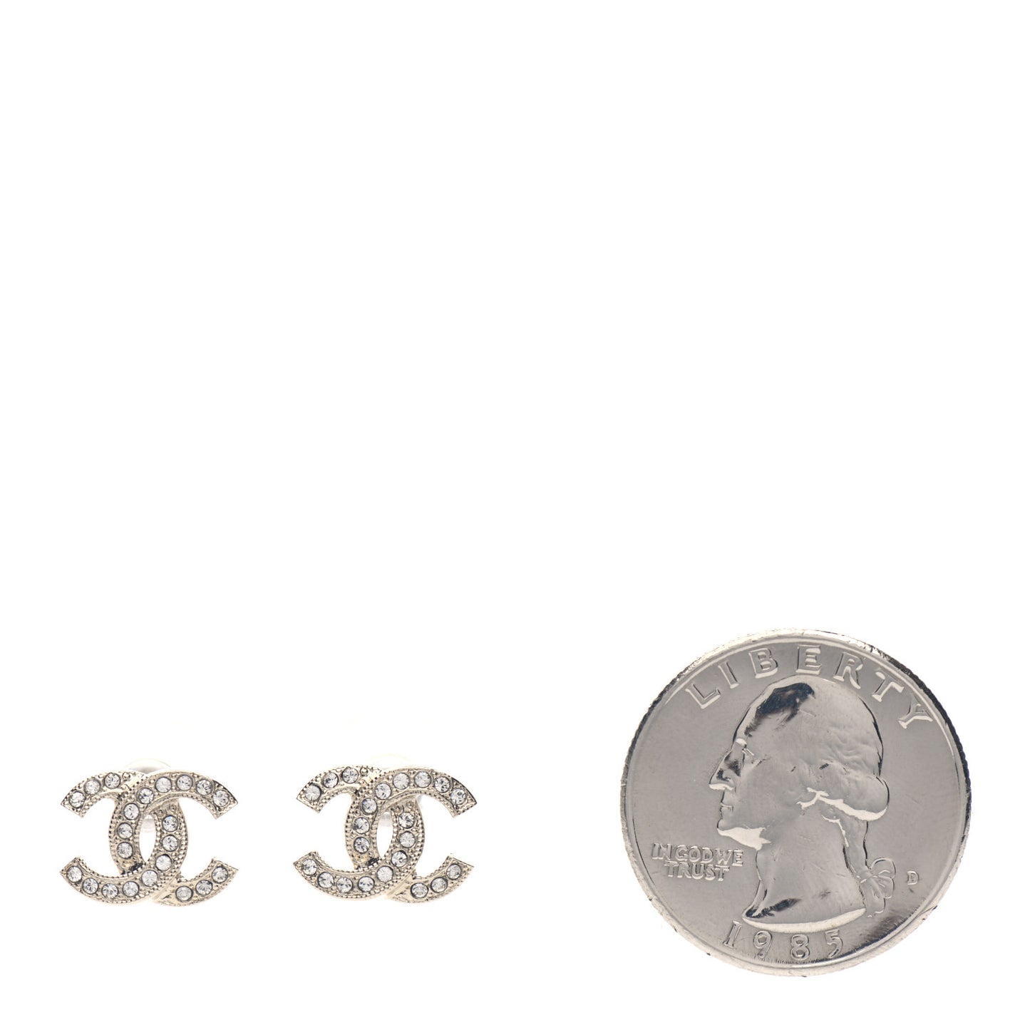 Crystal CC Earrings Light Gold