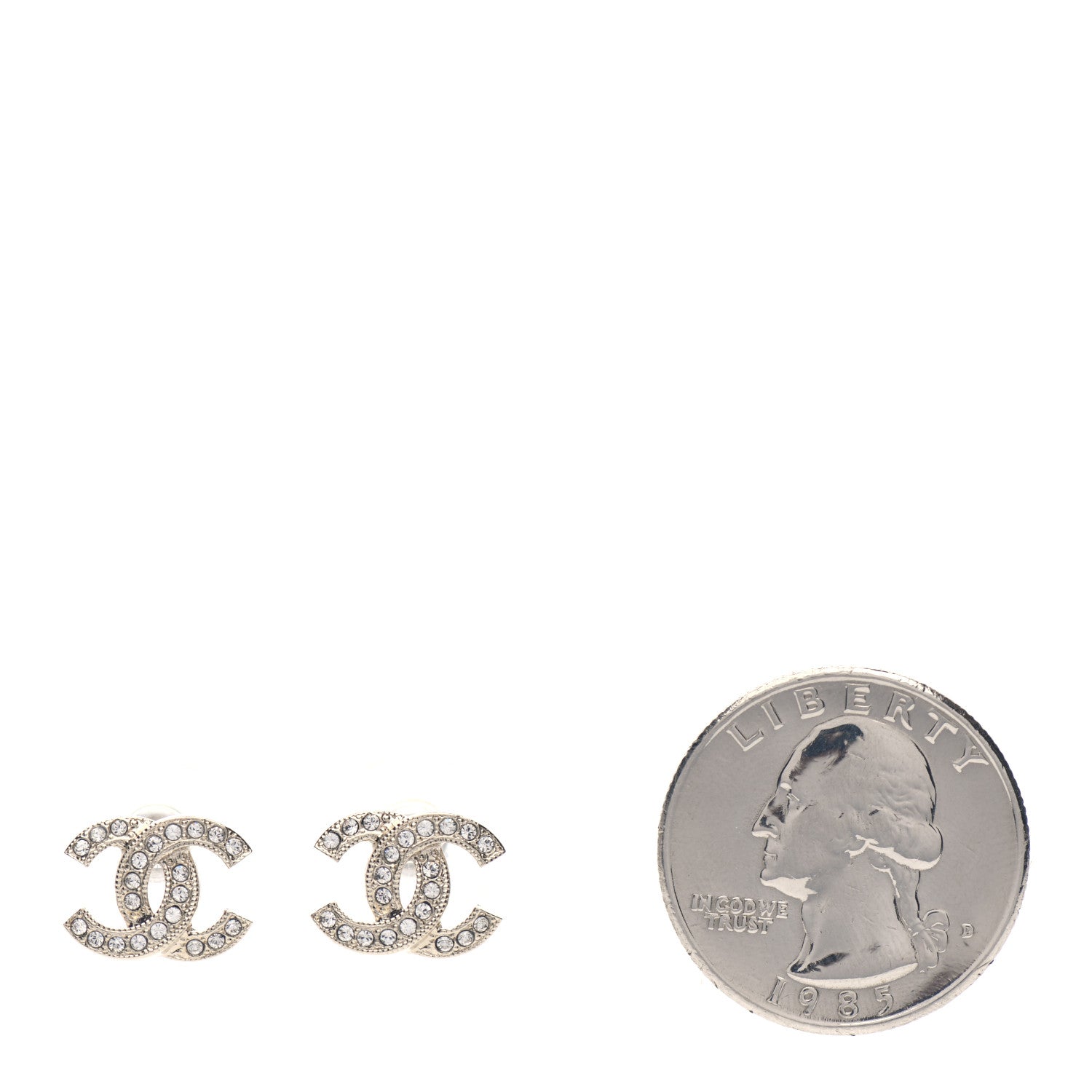 Chanel Crystal CC Earrings Light Gold 2 of 4