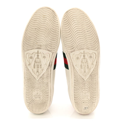 Gucci Calfskin Ayers Bee Embroidered Womens Ace Sneakers 39.5 White Green 10 of 20