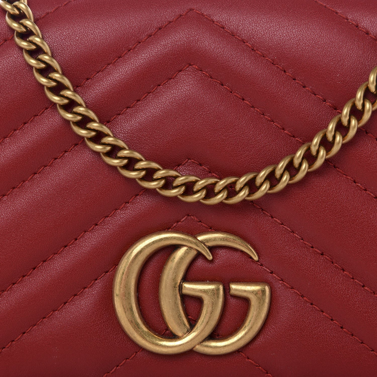 Gucci Calfskin Matelasse GG Marmont Mini Bag Hibiscus Red 8 of 9