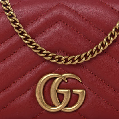 Gucci Calfskin Matelasse GG Marmont Mini Bag Hibiscus Red 8 of 9