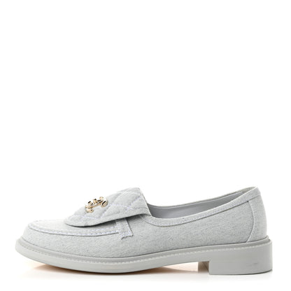 Chanel Denim CC Turnlock Loafers 40 Blue 1 of 10