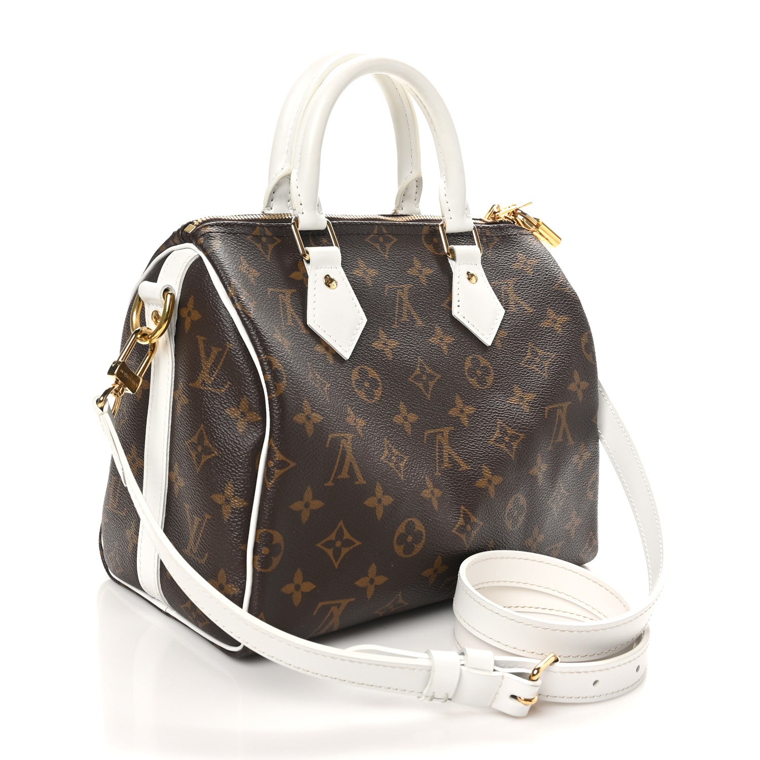 Louis Vuitton Monogram LV Match Speedy Bandouliere 25 White 3 of 9