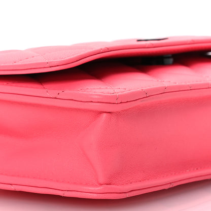 Chanel Lambskin Quilted Wallet On Chain WOC Coral Pink 13 of 19