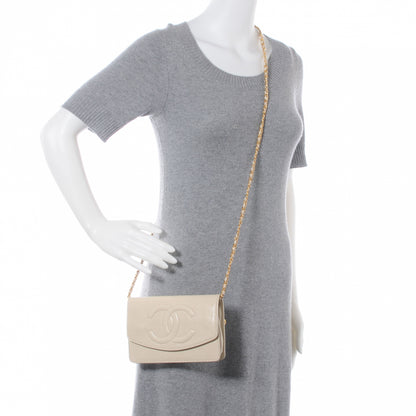 Chanel Caviar Wallet on Chain WOC Beige 2 of 7