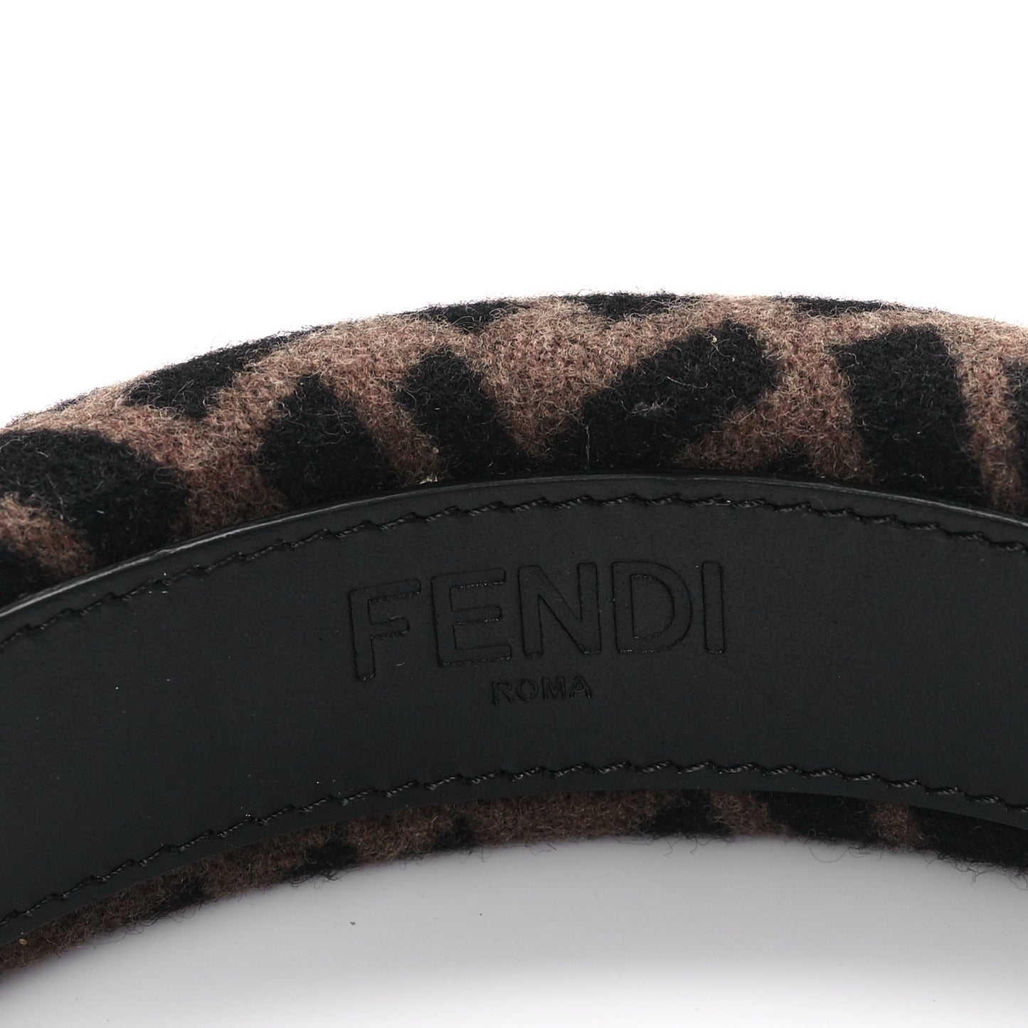 Wool Cashmere FF Logo Headband Tobacco